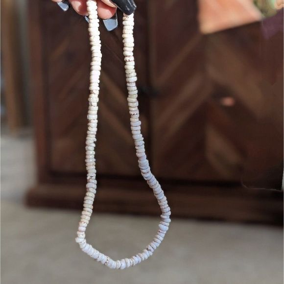 Disco Lemonade Vintage Tigers Eye Puka Shell Choker Necklace 16” Surfer Seashell - Picture 3 of 4